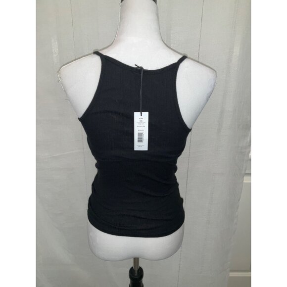 Michael Stars Charlene Cami Tank Top Rhodes Rib Black OS New With Tags - Picture 4 of 6